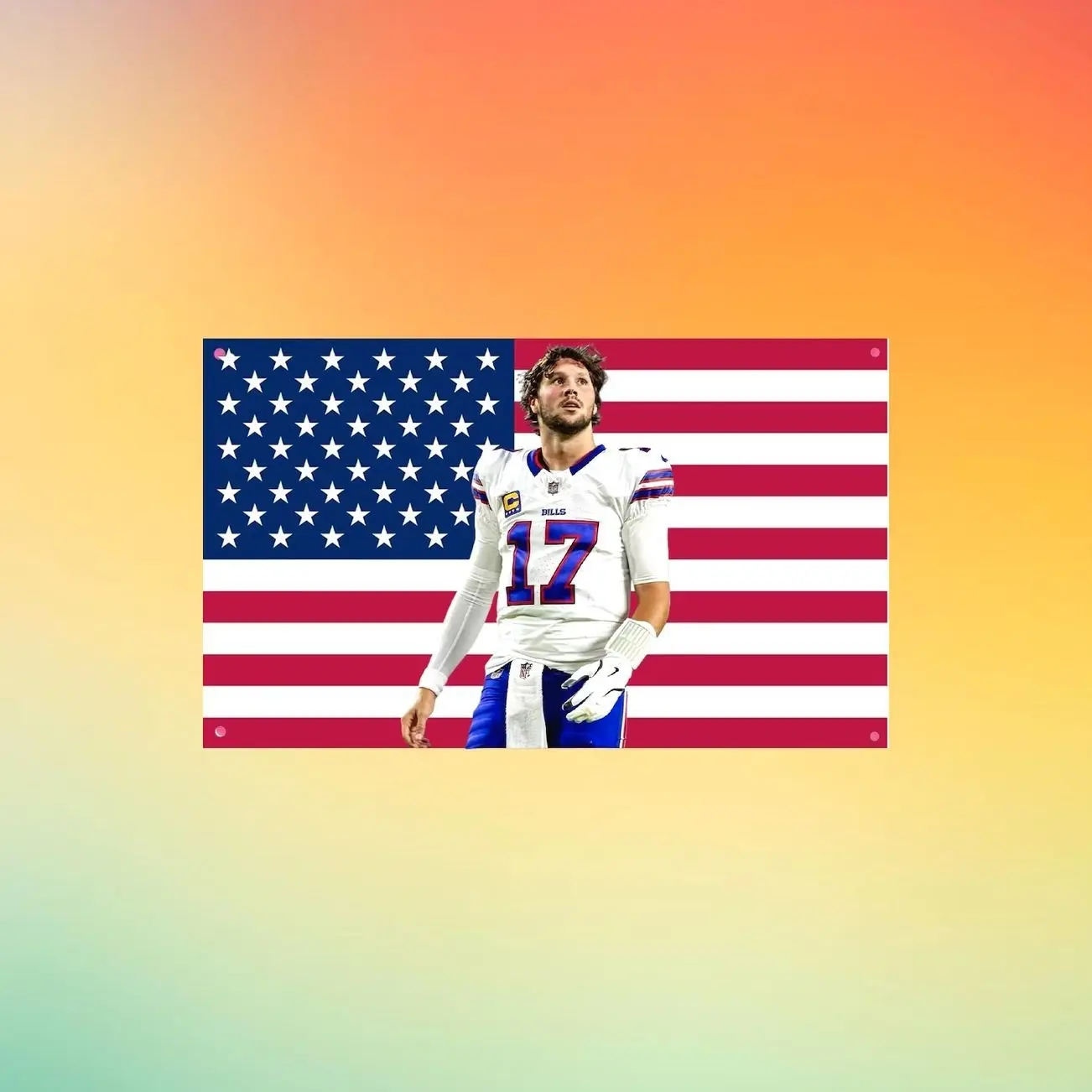 Josh Allen Buffalo Football Flag – Quarterback Wall Tapestry & Room Banner – Football Fan Decor
