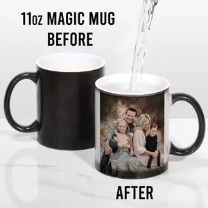 Heat-Activated Photo Mug - Personalize with Your Own Design - 11oz Ceramic - Washable and Durable