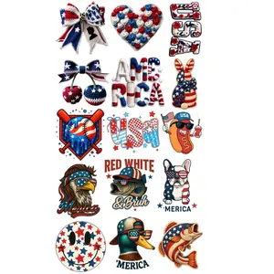 4th of July Youth Premade Gangsheet 15 Youth Size Transfers Ready to Press DTF Transfer Hot Peel for Adult Prints