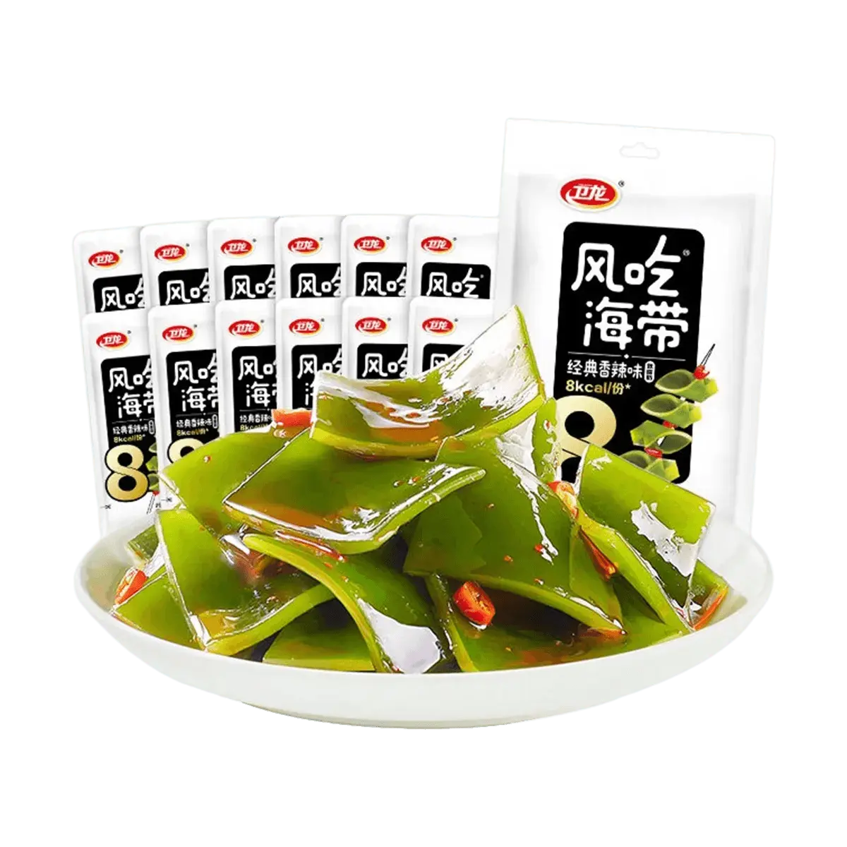 WEILONG Spicy Kelp Snacks - "Wind Eating" Flavor, 240g Pack, Low Calorie, Low Fat, TWICE Nayeon's Favorite