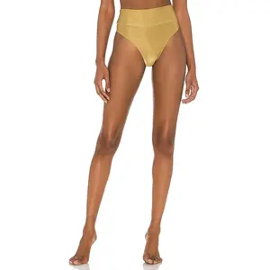 Shani Shemer Oro High Rise Bikini Bottom in Gold