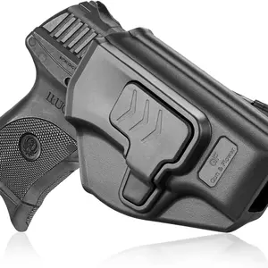 Ruger EC9 Holster OWB Belt Holster Fit Ruger LC9/LC9S LC380 EC9/EC9S Polymer Open Carry Holster for Outside Waistband Index Finger Release System Adjustable Cant Black
