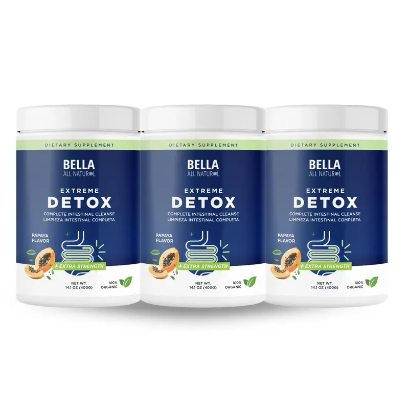 3 Pack Bella All Natural Colon Cleanse Papaya Flavor