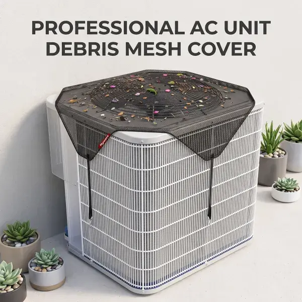 Central air conditioning hood cover, all-weather breathable air conditioning condenser protection cover, suitable for the top of the air conditioning unit, dust-proof and leaf-proof, universal size 28×28  inches external machine all-season use