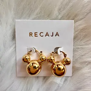 Women's Chunky Mouse Earrings with Gold or Silver Plating and PVD Coating