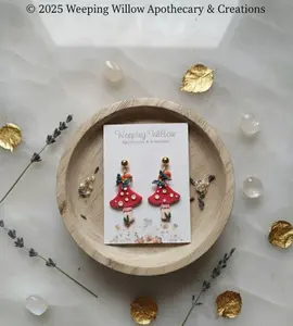 Enchanted Amanita Toadstool Dangles