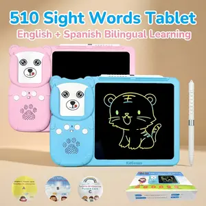 KidGenius 510 Bilingual Sight Words LCD Writing Tablet for Kids - English and Spanish Early Learning Tool for Ages 3-8 (Preschool and Early Elementary) - Ideal for Bilingual Kindergartens, Early Education Centers, and Homeschool Families.
