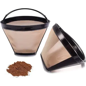 No.4 Cone Coffee Maker Filters for  Coffee Bar Brewer Replacement Permanent Basket Filter (2 Coffee Filters)