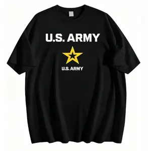 U.S. Army Star Logo Patriotic T-Shirt, 100% Cotton Military Veteran Graphic Tee