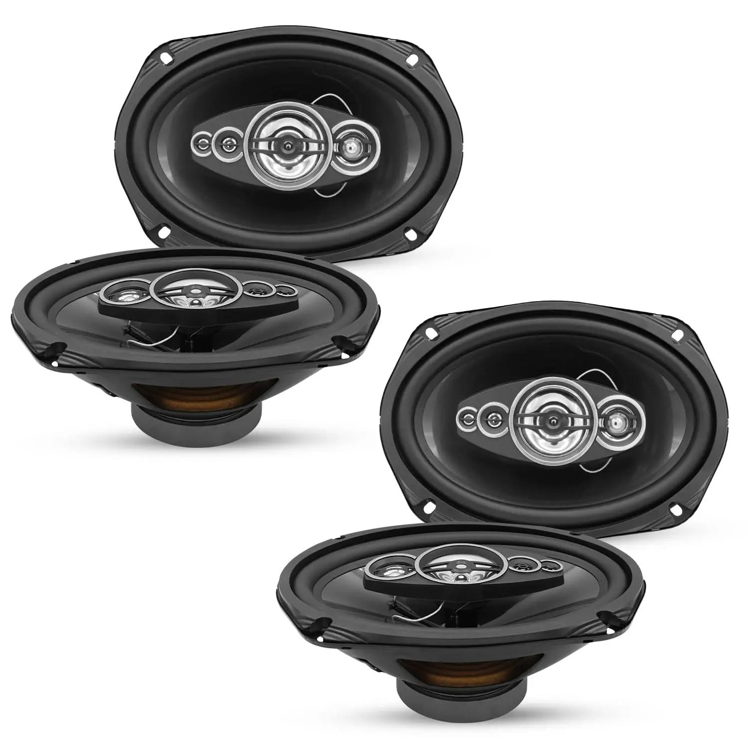 5Core 6x9 Car Speaker 800W  4Pcs 4Ohm 4 Way Coaxial Speaker Audio w Super Tweeter Universal Fit