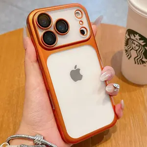 Luxury Frosted Transparent Plating Candy Matte Phone Case For iPhone 17 16 15 14 13 Pro Max 17 Air Shockproof Bumper Cases Cover