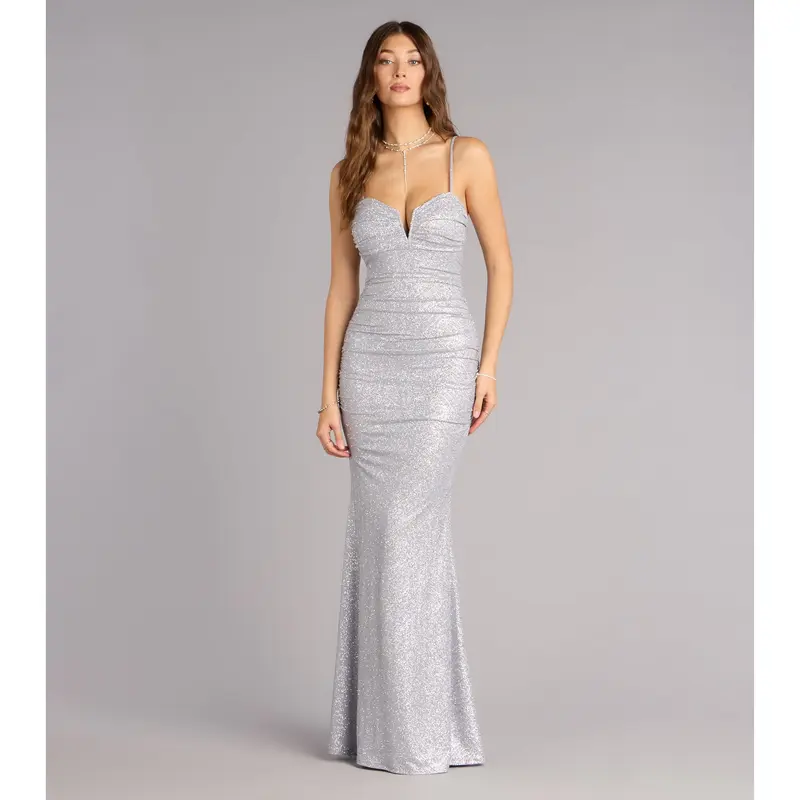 silver dress windsor Plus Stunning In Silver Formal Dress