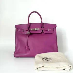 Pre-owned HERMÈS Birkin 40, Anemone P9 Calfskin, Silver Hardware, Circle H Stamp, Made in 2004Accessories: Lock, Keys & Dust BagN22630595