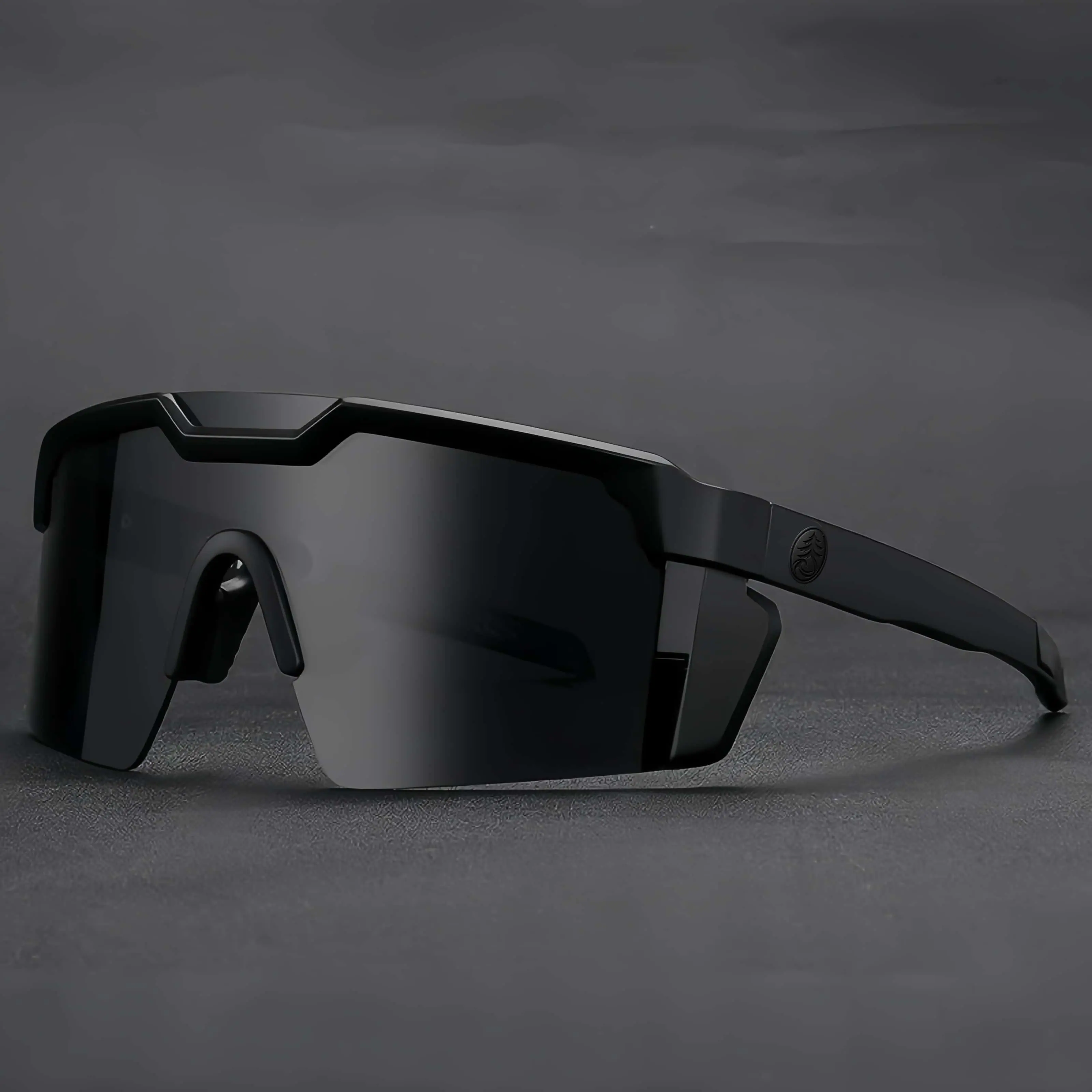 New high-quality luxury sunglasses featuring a square, single-piece lens; unisex design with UV400 protection and Z87+ safety certification.