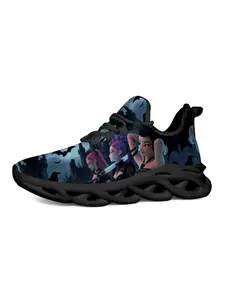 Anime Style Casual Shoes, Unique Character Prints, Laces, Fashionable Kpop Design, Trendy Youth Sports Shoes