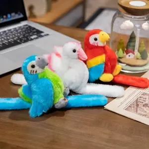 1Pcs Kawaii Animal Cartoon Parrot Slap Snap Wrap Wristband Bracelet Plush Hand Ring Wristband Kids Toys Gifts