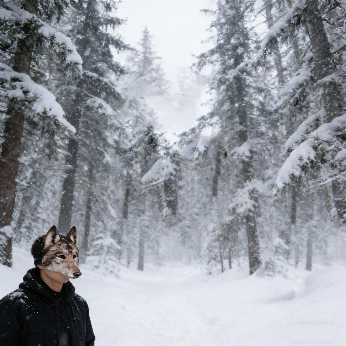 animal head mask,Realistic wolf head 3D mask with lifelike fur texture and pointed ear shape, suitable for Halloween themed party role-playing costume accessories