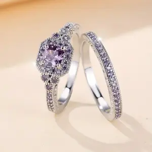 2-Piece Dazzling Stone Ring Set | Stackable Rings with High-End Feel – Simple, Stylish, Sparkly Everyday Jewelry for Women 💎✨