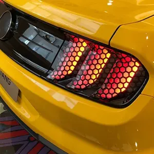 Car Tail Light Honeycomb Decal Sticker, Cuttable Rear Fog Light Cover, Waterproof Vinyl, Fits Mustang Bwm M3 Models 2015-2023