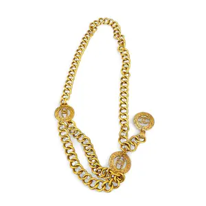 Pre-owned Chanel CC Link Chain Chain Belt Gold Plated (146sc)