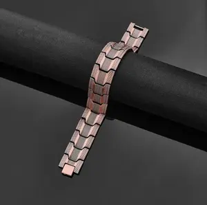 Feraco 99.99% Pure Copper Geometric Magnetic Bracelet for Men - 3X Ultra Strength, 3500 Gauss Neodymium Magnets, Enhances Sleep & Daily Health Energy, 22.5cm, 73-78g Fashion Costume Jewelry Gift outdoorfun