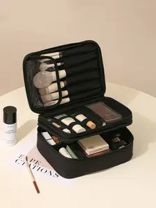 Unisex Travel Makeup Bag, Thick Quality Fabric, Single & Dual Layer Design, Ideal for Vacation, Work Trips, Daily Use, Students