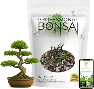 Bonsai Soil   Purpose Blend | Pre-Mixed Ready to Use for Fast Drainage | Large 2.2 Quarts | Lava, Limestone Pearock, Calcined Clay  Pinebark |