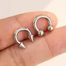 OUFER 10G Titanium Horseshoe Septum Ring - Unisex Fashion Hypoallergenic Piercing Jewelry, Internally Threaded Ti Barbell, Lightweight Lead & Nickel-Free Modern Body Jewelry, Skin-Gentle Spike/Ball Ends for Rooks, Daiths
