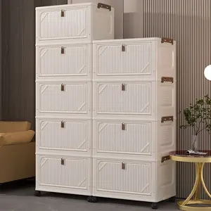 Multi-Layer Storage Cabinet, Plastic Foldable Wardrobe, No Installation Required, Home Bedroom Organizer, Modern Style Jewelry Holder
