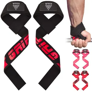 Black Weight Lifting Straps – Gym Wrist Straps for Deadlifts, Pull Ups & Strength Training | Heavy Duty Grip Support for Men & Women