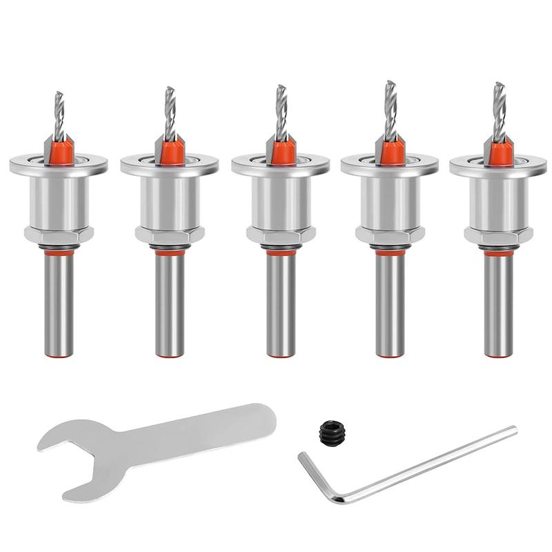 Countersink Drill Bit Set 5Pcs(2.8/3.0/3.2/3.5/4mm), Woodworking Countersink Drill Bits with Adjustable Bit Depth Stop for Wood.(8mm Countersink Diameter) Countersink Drill Bit Set 5Pcs(2.8/3.0/3.2/3.5/4mm), Woodworking Countersink Drill Bits with Adjustable Bit Depth Stop for Wood.(8mm Countersink Diameter)