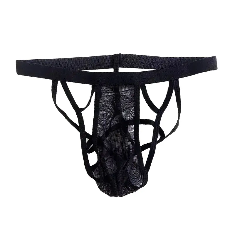 Men's Silk Mesh G-String Briefs - Breathable Fabric, Comfortable Waistband, Bikini Thong Style, Ideal Gift for Boyfriends (Menswear Underwear), See Through, Dance