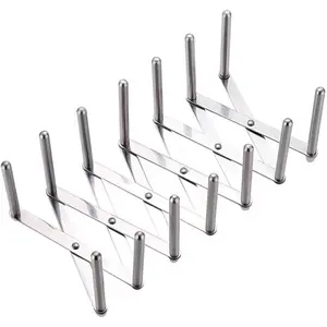 Pot Lid Organizer Pot Lid Holder Adjustable Pot Lid & Plate& Pans multipurpose Organizer Rack Holder Stainless Steel Dish Plate Drying Rack