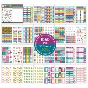 Budget Stickers for Calendar Decoration, Monthly Weekly Daily Planner Stickers, 30 Sheets/1060+ Stickers, Suitable for DIY Scrapbooks