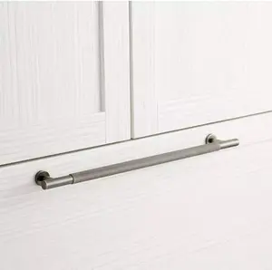 New 15" Antique Nickel Evinger Knurled Brass Appliance Pull by Signature Hardware