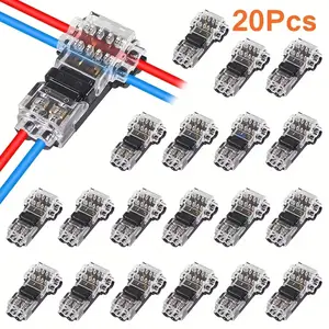 1/5/15/20pcs T Type Wire Connector 2 Pin Quick Connect Connector Automotive Wire Splice Connector, 3 Way Terminals Electrical Wire Splicing Connection for Vehicle Audio Video Durable Reliable Connectors