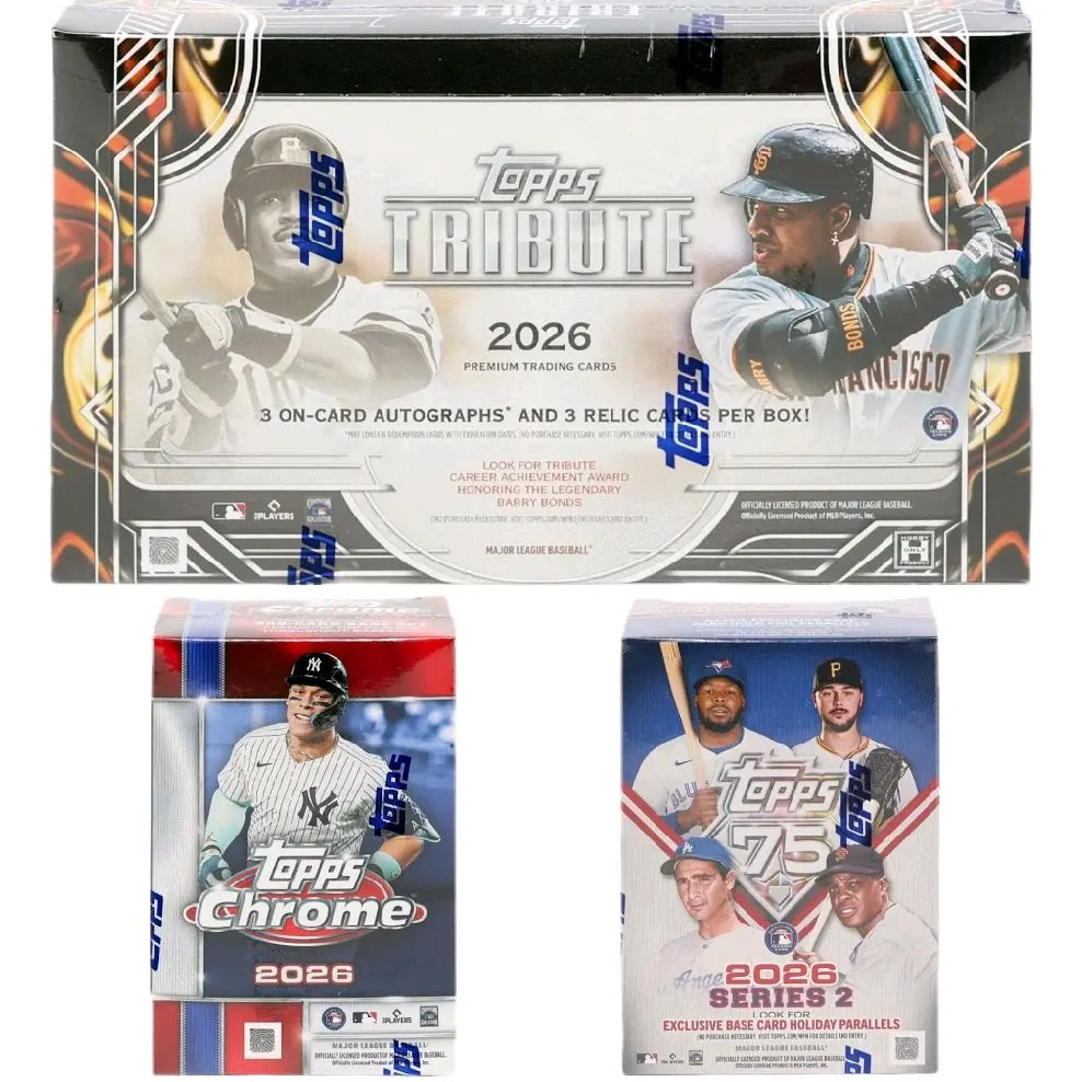 (PYT)#700---(3) Sealed Topps Baseball Card Boxes--(Tribute hobby--Chrome & Series 2 blasters)--Sports Trading Card Break.