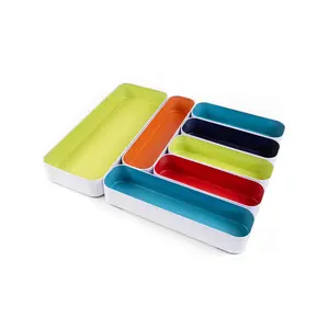 metal stacking bins + drawer organizers set of 7 utensil 2"
