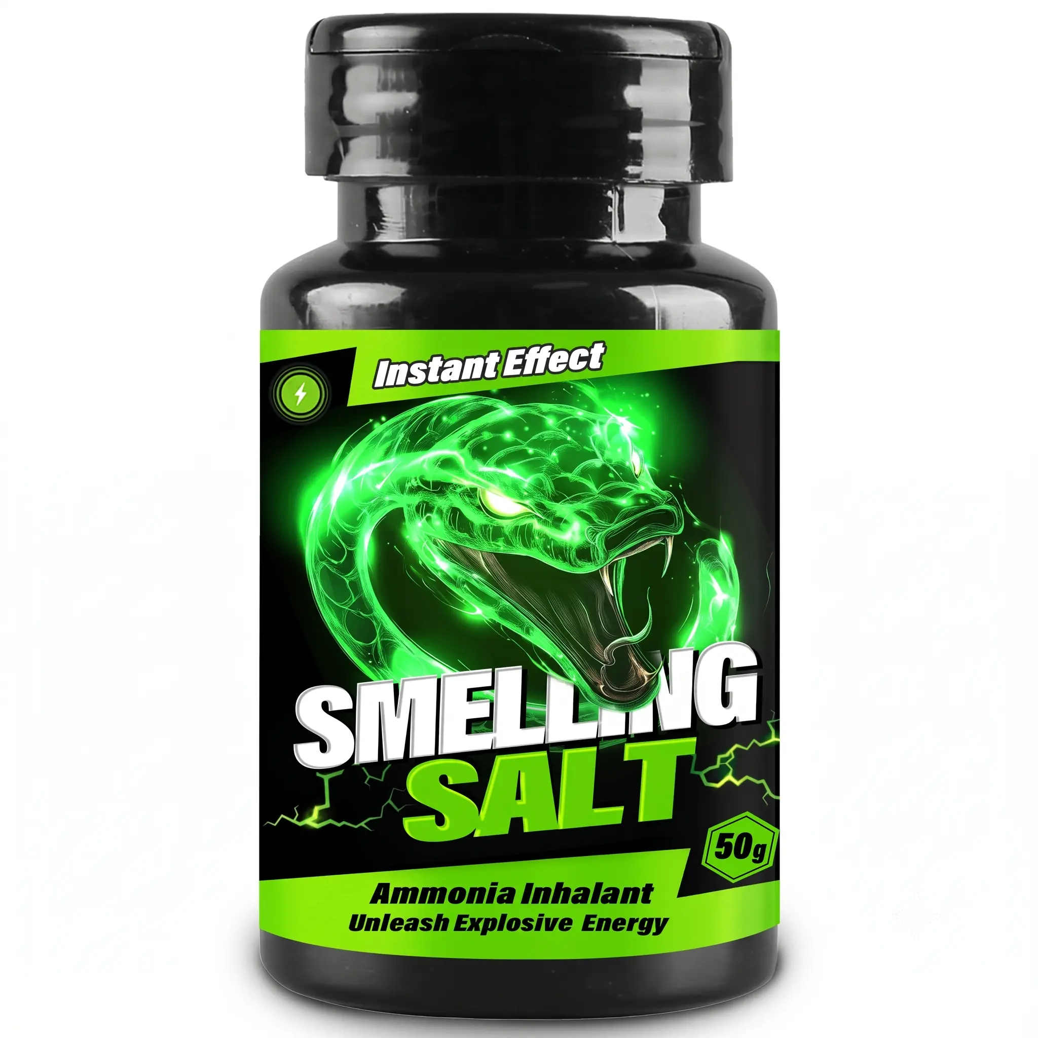 Athletic Smelling Salts for Weightlifting and Powerlifting – Ultra Strong Ammonia Inhalant Bottle for Instant Focus, Gym Performance Booster, and High-Intensity Training Energy (50g)