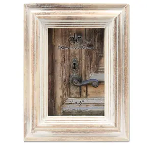 212 MAIN 4x6 in. White Wash Maple Photo Frame with Glass, Distressed Wall Decor with Wall Mount for Baby/Maternity Use