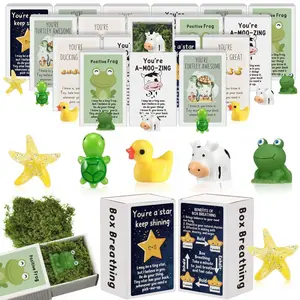 Bulk Employee Appreciation Gift for Social Worker Coworker Office Thank You Small Funny Desk Pets Cute Resin Ornament Party Favor Positive Volunteer Emotional Card Box