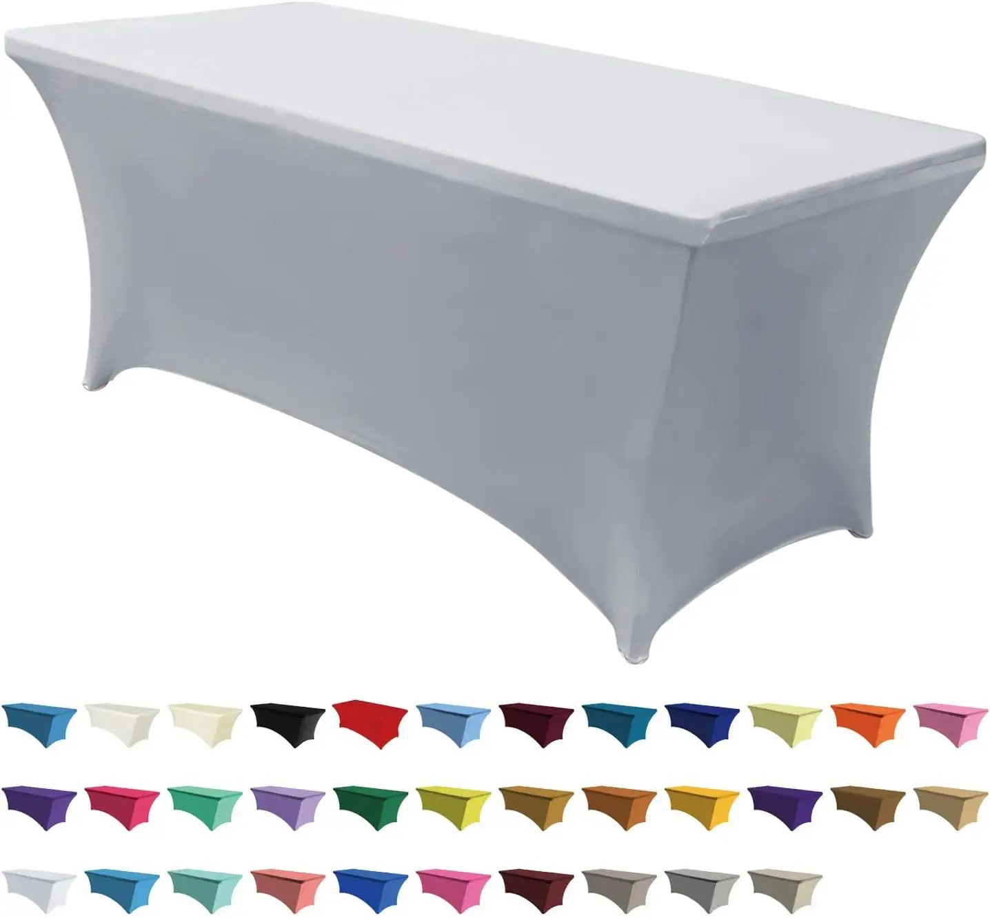ABCCANOPY Spandex Tablecloths for 6 ft Home Rectangular Table Fitted Stretch Table Cover Polyester Tablecover Table Toppers