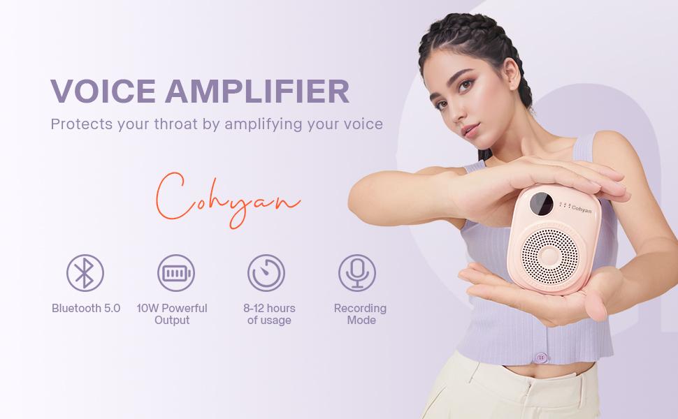 【COHYAN K18】Voice Amplifier Microphone Headset,Portable Voice Amplifier,PA Systems for Teachers,Training,Guide, Speakers Smartphone Audio