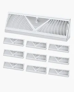 Floor Registers 15-Inch, 10-Pack Floor Vents For HVAC Baseboard Registers, White Finish, Durable Construction, Designed For Easy Installation, Fits Standard Duct Openings, Ideal For Home Heating And Air Conditioning Systems