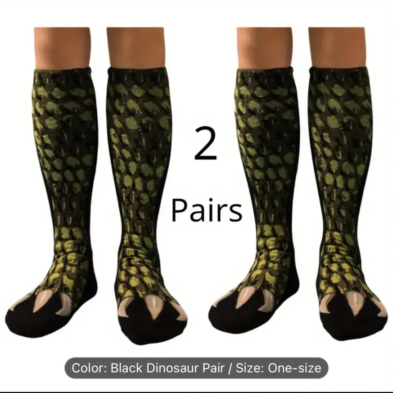 1Pair/2 Pairs All Season Socks Trend Dinosaur Paw Design Cotton Socks Personality Hand-Painted Couple Stockings Gift Socks Novelty Socks