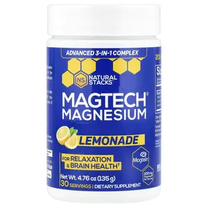 Natural Stacks MagTech® Magnesium, Lemonade, 4.76 oz (135 g)