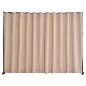 【DealsForYouDays】VEVOR Room Divider, Portable Panel Room Divider with Wheels Curtain Divider Stand, Freestanding Room Divider Privacy Screen for Office, Bedroom, Dining Room, Study, Brown