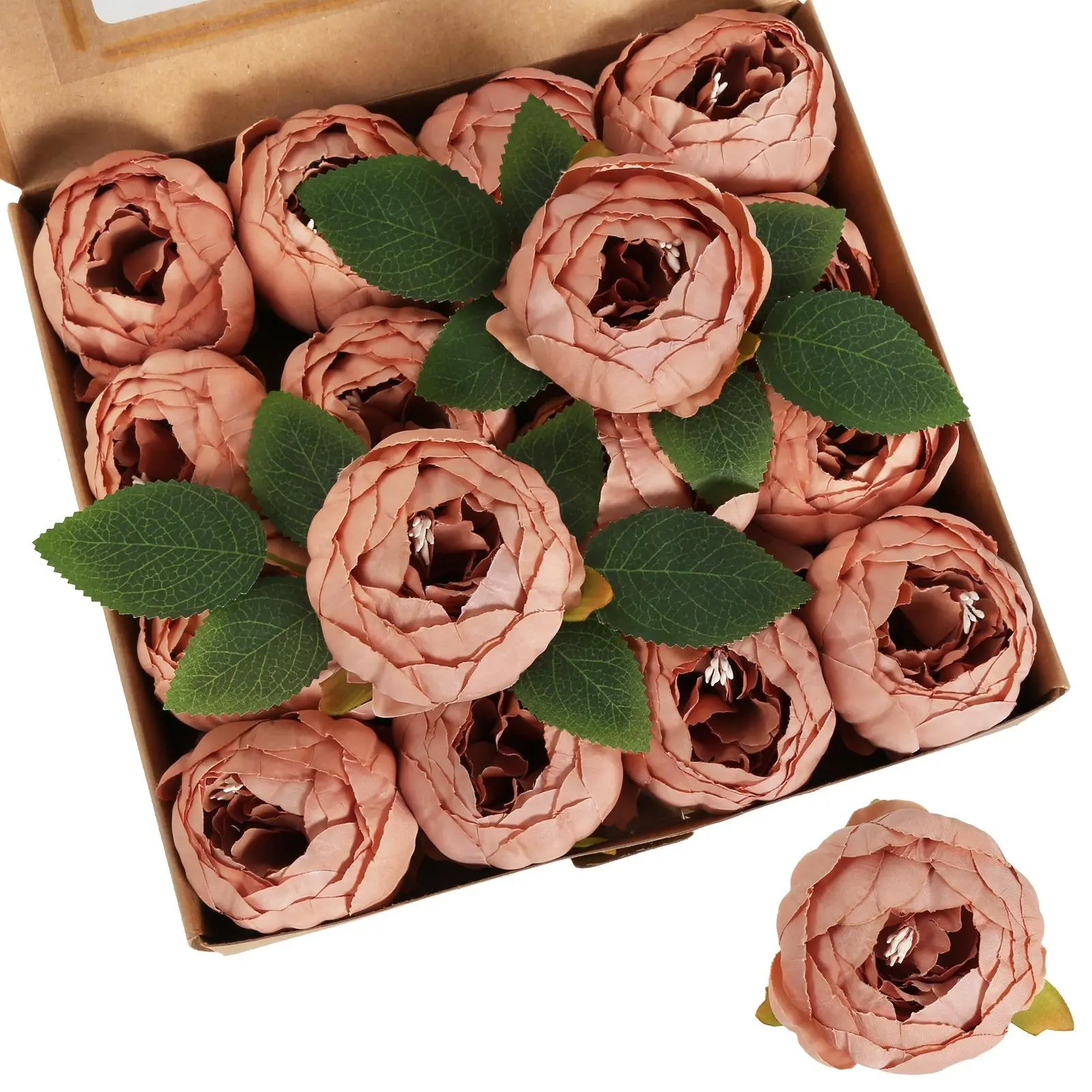 16pcs Bulk Artificial Peony Flowers with 9cm Peony Shape, Adjustable Stem - Vintage Faux Decor for Wedding Bridal Table Centerpieces, DIY Bouquet Arrangement