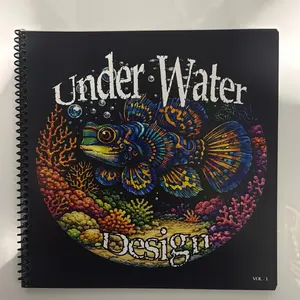 Reef Aquarium Coloring Book – 40 Page Black Background | Underwater Design