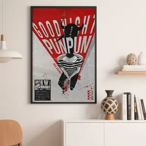 A Frameless Canvas Painting, Canvas Art Print - "Good Night Punpun" Retro Newspaper Style|Living room, bedroom, dormitory retro cartoon wall decoration|The best Christmas and holiday gifts, kawaii room decor, gifts for manga fans|Vintage Poster|Vibrant co